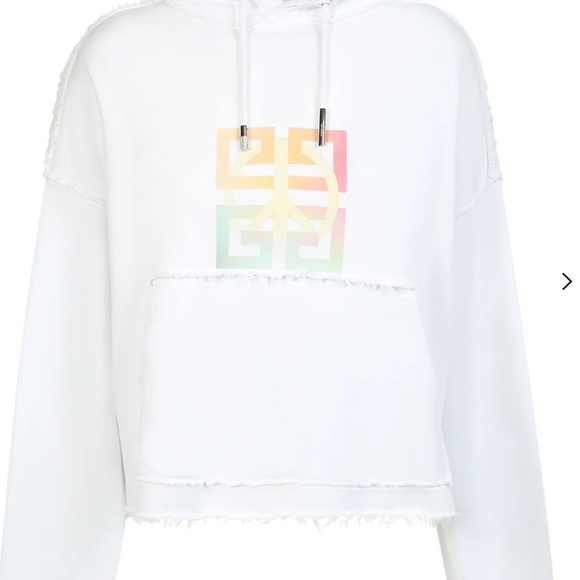 Givenchy Women's White Cotton 4G Printed Drawstring hoodie - Picture 3 of 11